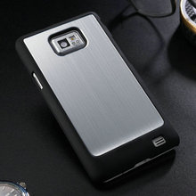 Brushed Aluminum Hard case for Samsung Galaxy S2 i9100 SII 9100 Mobile Phone Luxury Metal Back Cover, Free Screen Protector
