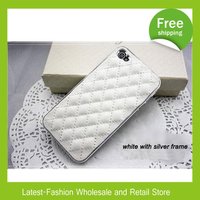Free shipping 50pcs/lot Fashion Miaget Luxury sheepskin Leather Case for iphone 4 4s, for iphone case without retail box