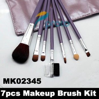 Makeup Brush Roll on Freeshipping New 7 Pcs Make Up Cosmetic Brush Set With Soft Roll Up