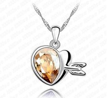 Free Shipping Mix Wholesale Charm Promotion Love of Cupid Crystal Necklace Fashion Engagement Jewelry