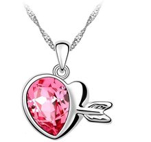 Free Shipping Mix Wholesale Charm Promotion Love of Cupid Crystal Necklace Fashion Engagement Jewelry