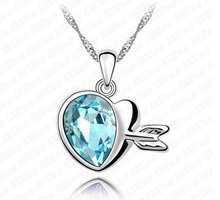 Free Shipping Mix Wholesale Charm Promotion Love of Cupid Crystal Necklace Fashion Engagement Jewelry