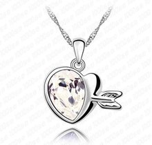 Free Shipping Mix Wholesale Charm Promotion Love of Cupid Crystal Necklace Fashion Engagement Jewelry