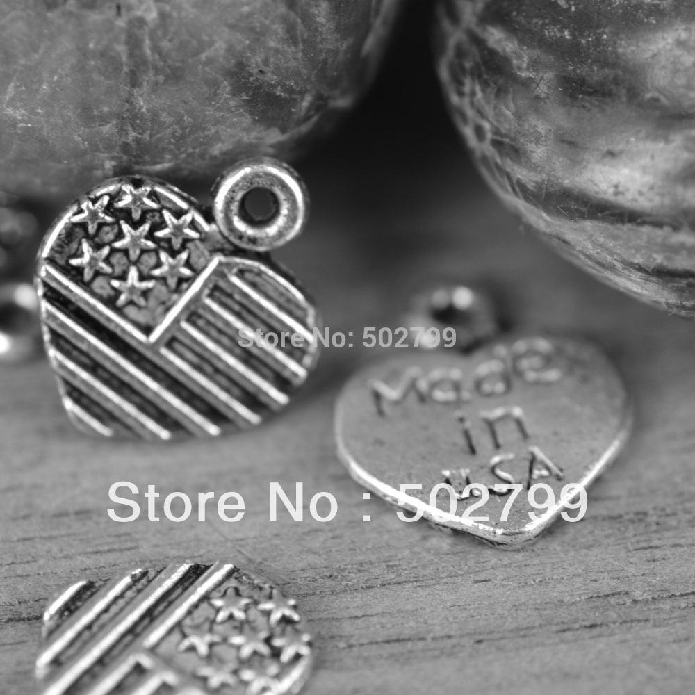 Wholesale 60 PCS Tibetan Silver Heart Love Charm Pendant Jewelry Finding TS6022