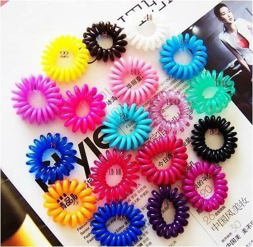 1pc Novelty Cute Candy Colors Telephone Line Gum Hair Jewelry Headbands Top Selling A10R19C