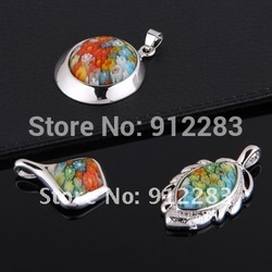 Free Shipping Wholesale 3pcs Mix Shape Millefiori Murano Lampwork Glass Pendants(China (Mainland))