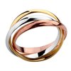 Free Shipping, 18K White Gold & Rose Gold Plated 3-Circles Silver Ring, Fashion Jewelry, Size 6/7/8/9/10, Factory Price! (R058)