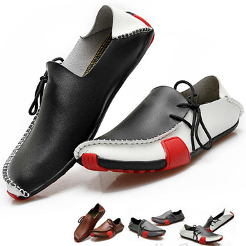Кроссовки для мужчин свободного покроя мужской обуви из натуральной кожи 2015 проезда мокасины поскользнуться на мужская обувь лодка мокасины