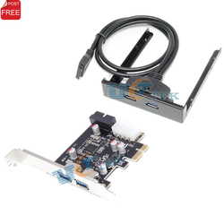 2 Port USB3.0 to PCI Express PCI-e Control Card Adapter+20pin to USB 3.0 Hub Combo 3.5" Floppy Bay Front Panel Free Shipping(China (Mainland))