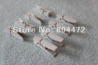 300 Retail White Mini Wood Clothes Peg | Wooden Clip Embellishment - Tiny Garland Banner Clips | Mini Wooden Pegs |35mm| wedding