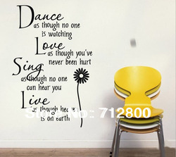Free Shipping Flower Dance Vinyl Wall Art Decals Window/Wall Stickers Home Decors 1pcs/lot(China (Mainland))