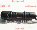 Whlesale Zoomable UltraFire Flashlight 3 Mode CREE Q5 LED Flashlight Free Shipping