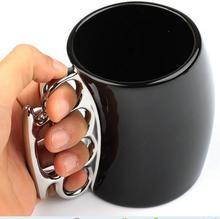 Personalized brass knuckles cup /ceramic coffee mug for birthday gift/ Porcelain coffee mug with brass knuckle/ novelty items