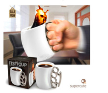 fisticup brass knuckles cup ceramic coffee mug for birthday gift Porcelain coffee mug with brass knuckle