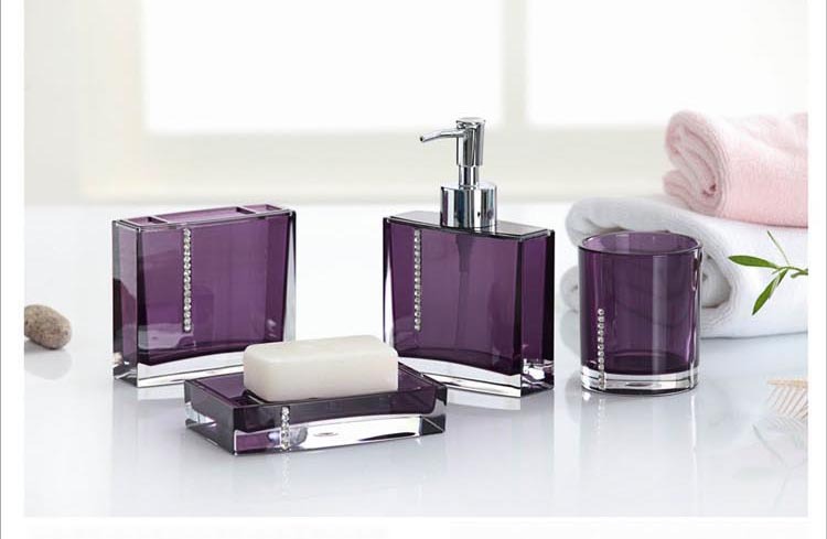 Set 4pieces purple white black Bath Sets Bathroom Accessories Sets Rolgordijn Badkamer Ikea ~ Set 4pieces purple white black Bath Sets Bathroom Accessories Sets