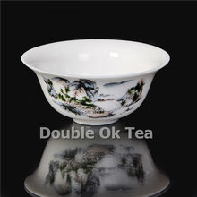 Landscape Painting 7pcs Chinese Porcelain Kungfu Set Black Tea 1 Ceramic Double Wall Teapot Filter 6