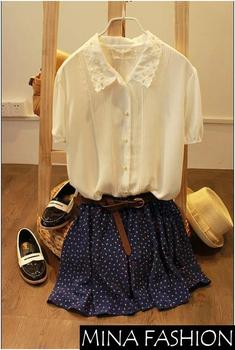 Лето мода 4 цвета плиссированные цветочный шифон симпатичный мини юбка женщины короткие с подкладка включить пояс прямая поставка