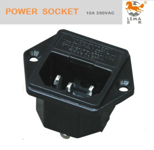 IPZ-4 manufacture 10A 250V ac power socket, 100pcs(China (Mainland))