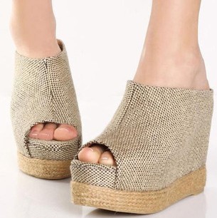 2014 Elevator Hemp Summer Shoes Open Toe Wedges High Heels Women Sandals Slippers Slides Platform Shoes