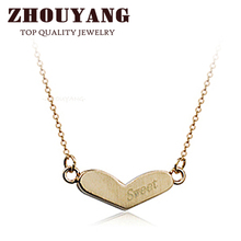 ZYN233  Gold Sweet Love Necklace 18K Gold Pated Pendant Necklace Jewelry Austrian Crystal SWA Elements Wholesale