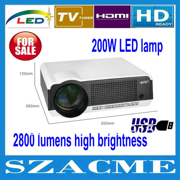 203 brand new1280x800pixels portable full HD 3D led home theater pojector(China (Mainland))