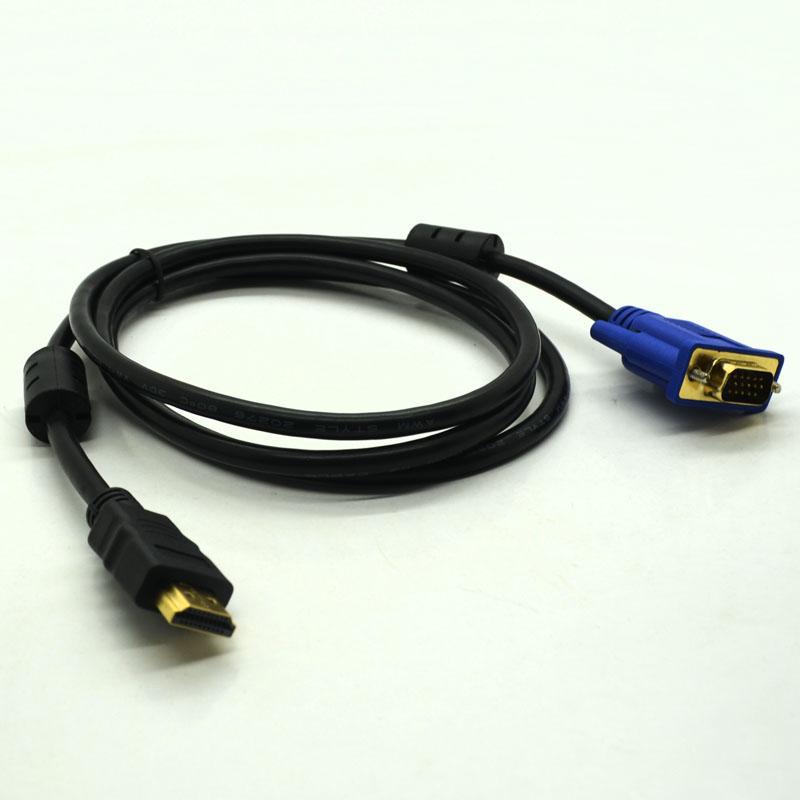 10pcs/lot 1m HDMI to VGA Gold Cable 5ft HDTV video converter cable ...