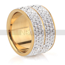 Min order $10 Free shipping New 18K Gold Plated Classic design Crystal Jewelry Wedding Rings For  Women Jewelry
