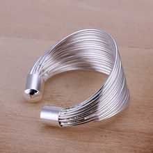 Free Shipping 925 Sterling Silver Ring Fine Fashion Multi Line Silver Jewelry Ring Women Men Gift