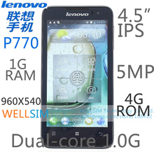 Original Lenovo P770 Multi language Mobile phone 4.5IPS 960×540 MTK6557 Dual core1G 1GRAM 4GROM  Android 4.1 5MP