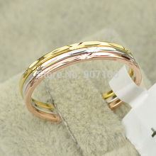 Italina brand new 2014 3 pcs 18K Platinum / rose / yellow Gold Classic design wedding rings for women jewelry