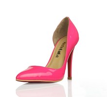 Free shipping New arrival ladies sexy pink high heel women pumps good quality patent leather pump
