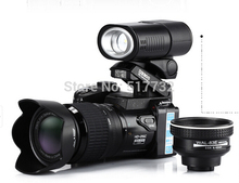 Free shipping D3200 16MP HD digital video camera 21x optical zoom lens + LED light + three large lens digital camera