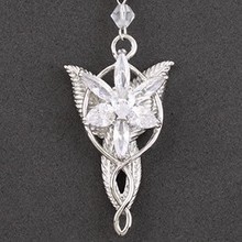 Zircon Silver Plated Evenstar Arwen Necklace Copper Pendant 5.0*3.0cm with 50cm Chain The Lord of the Rings TN001 Magi Jewelry