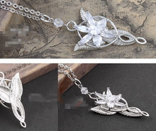 2014 New Zircon Silver Plated Evenstar Arwen Necklace Copper Pendant 5 0 3 0cm with 50cm