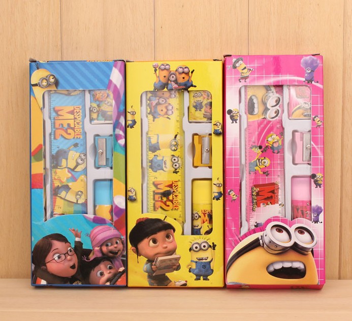 Free shipping despicable me minions 4sets Stationery sets for kids school supplies Stationery gift