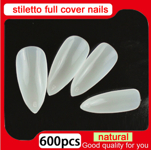 tips, DIY diy full stiletto  nail acrylic natural cover  nails nails stiletto salon false acrylic