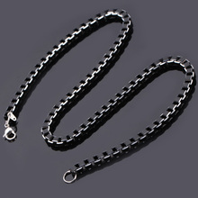 U7 Necklace Men Jewelry New Trendy Cool Black 316L Stainless Steel Colar Wholesale 2 Sizes 55