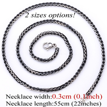 U7 Necklace Men Jewelry New Trendy Cool Black 316L Stainless Steel Colar Wholesale 2 Sizes 55