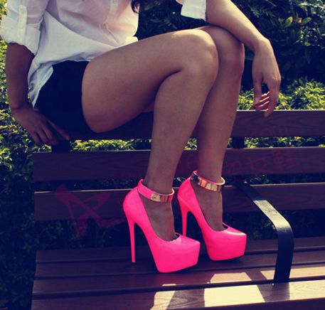 New Arrived Free Shipping 2015 Fashion 16CM Ultra High With Nude Pink Yellow Thin Heel Women