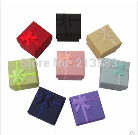 Wholesale 48pcs lot Fashion Jewelry Box Multi colors Rings Box Earrings Pendant Box 4 4 3