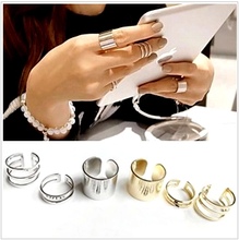 Sunshine jewelry store fashion punk 3 pcs/let gold color polished ring for women ( min order $10 mixed order )