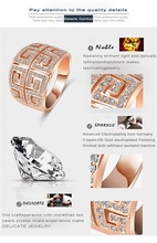 LZESHINE Brand Ring Vintage Retro Letter G Ring 18K Rose Gold Plated Clear Austrian Crystal Ring