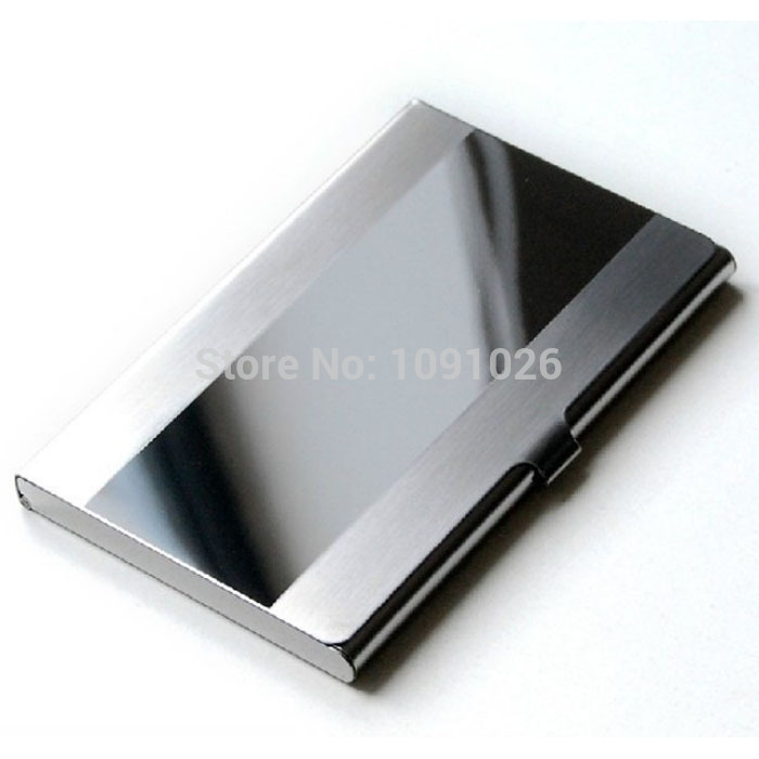 2015 Free Shipping Waterproof Stainless Steel Silver Aluminium Metal Case Box Business ID Credit Card Holder