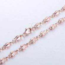 4mm Womens Chain Girls Bud Bead Link Rose Gold Filled GF Necklace GN226