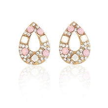 ED002 New 2015 Fashion Jewelry Blue Crystal Vintage Stud Earrings For Women brincos High Quality