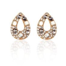 ED002 New 2015 Fashion Jewelry Blue Crystal Vintage Stud Earrings For Women brincos High Quality