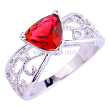 Jolly 751R12-10 Triangle Cut Ruby Spinel 925 Silver Ring Size 10 Free shipping