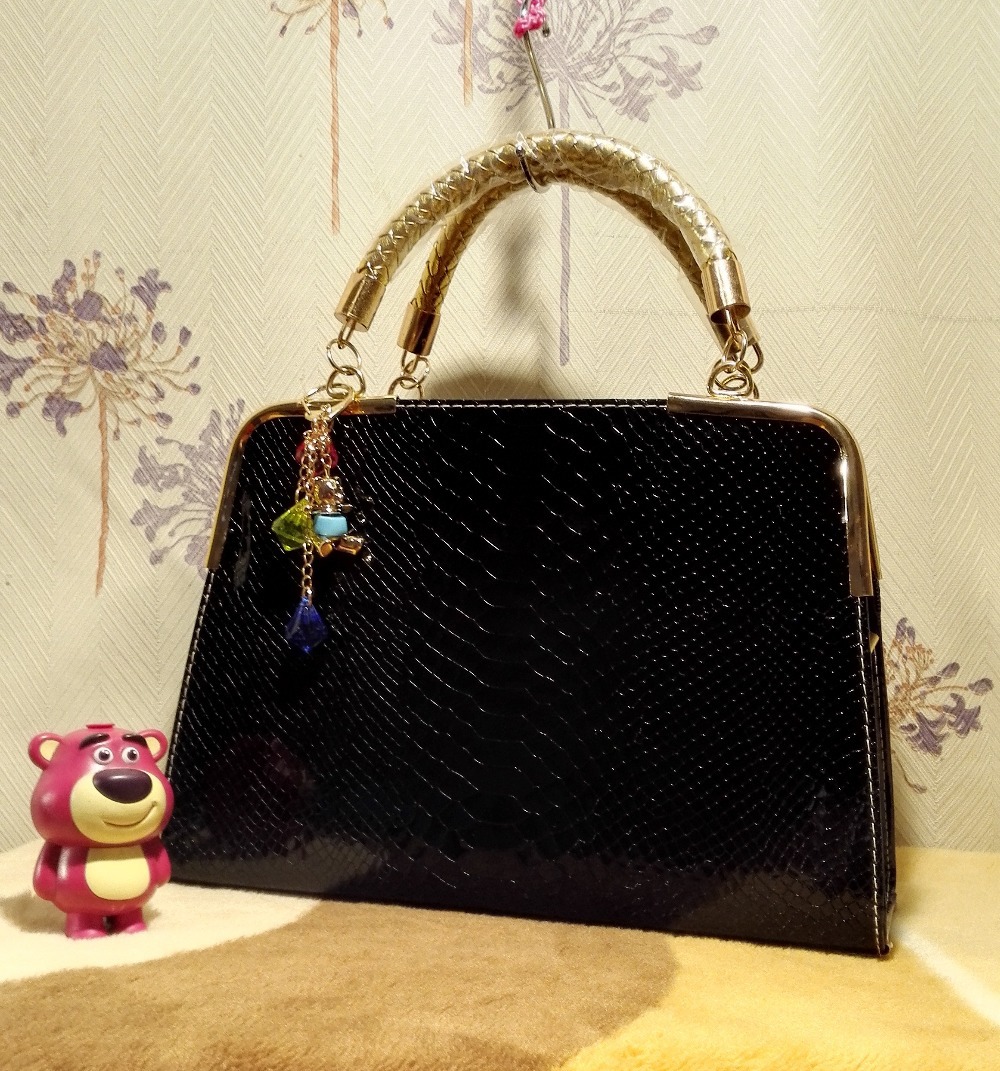 HOT 2014 fashion women handbag japanned shoulder bag Serpentine print candy color Serpentine messenger bag 5
