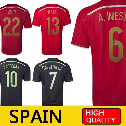     ISCO A iniesta Fabregas   Espanha camiseta    camisetas de futbol