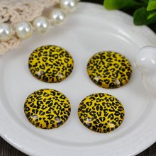 18mm Size Leopard Stripes Glass Cabochons 10PCS Sexy Colorful Round Dome Magnifying Embellishments For Cameo Setting